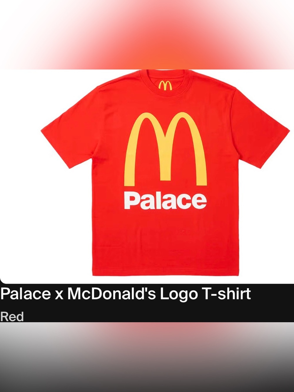 PALACE McDonalds Red & Yellow Logo T-Shirt, XXL, NWT